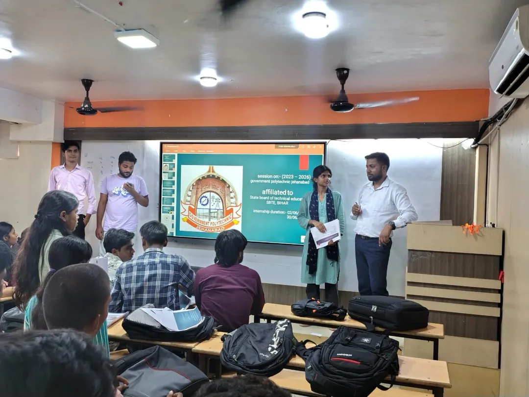 Students collaborating on a project