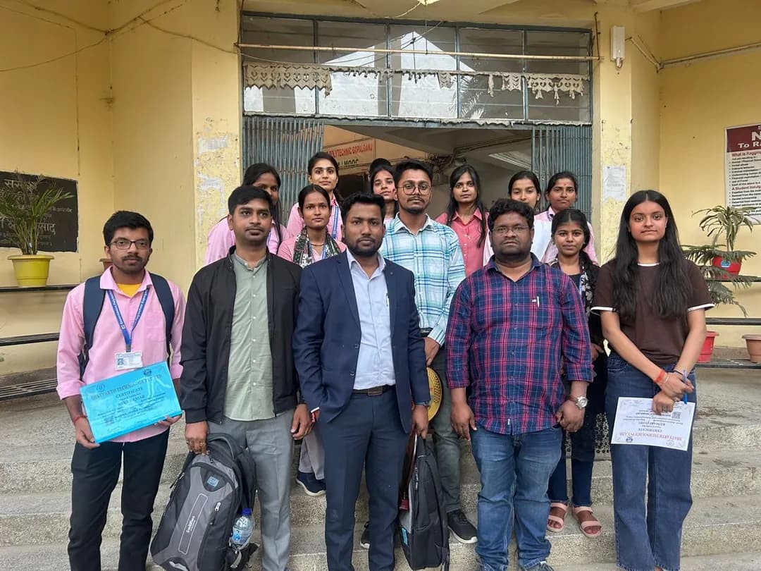 Job fair with company logos